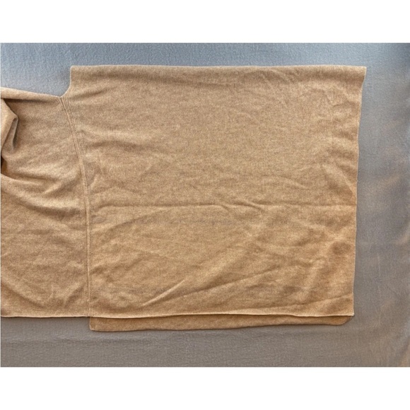 j mclaughlin Shall 100% Cashmere One Size Beige Blue Stripe White Wrap - Picture 4 of 6